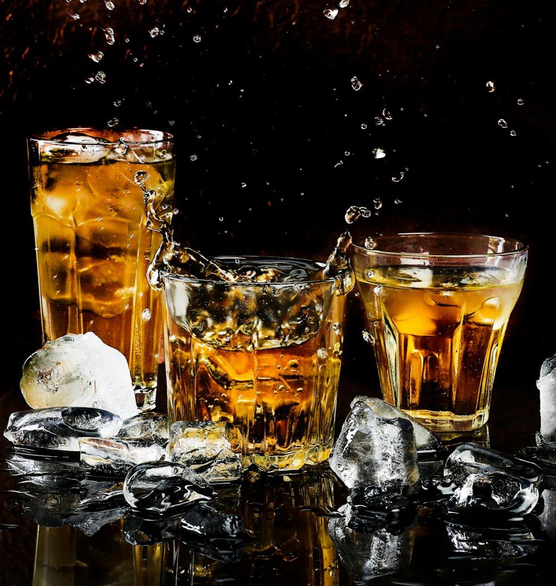 Premium rum bottles selection